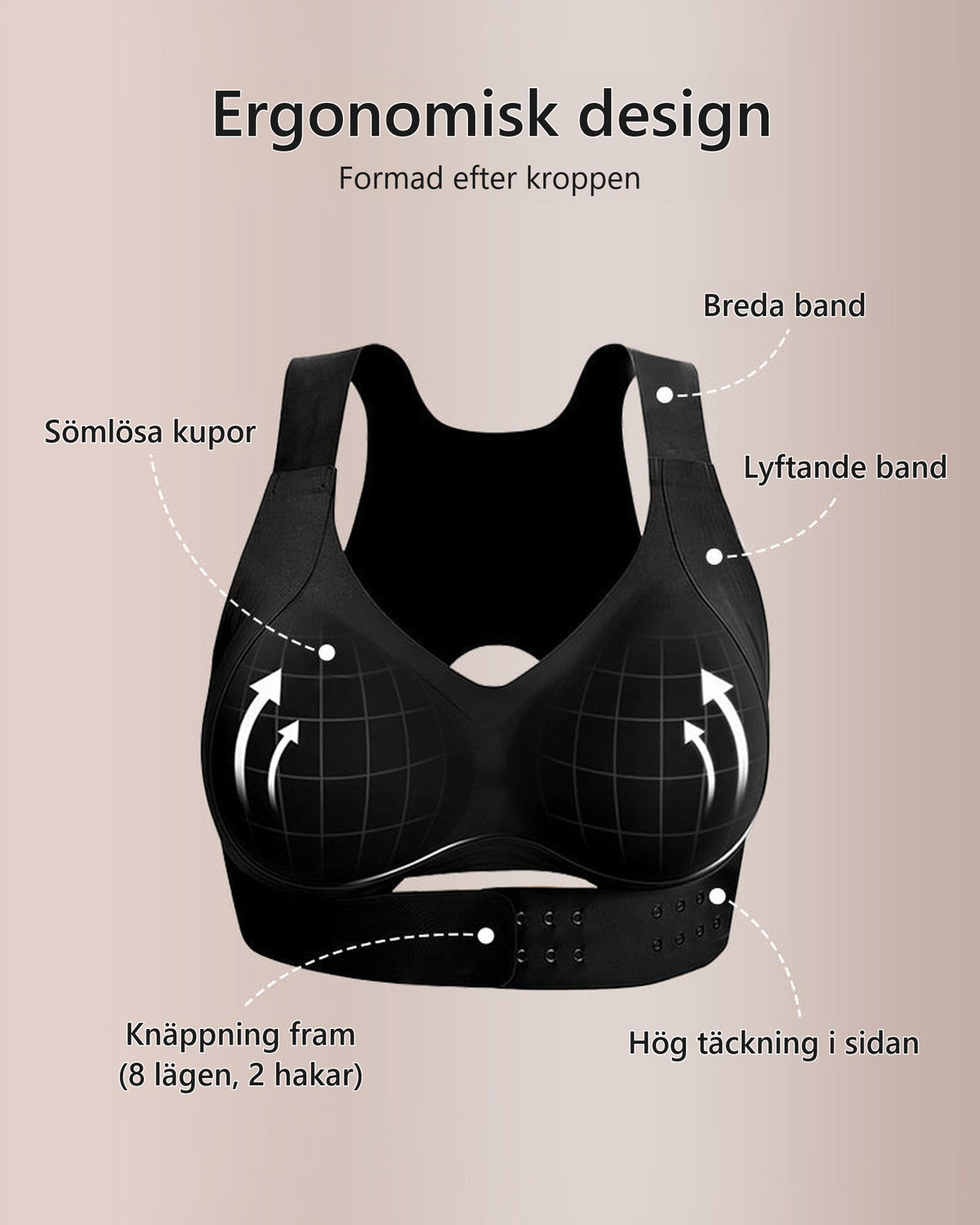 Ergonomisk design i svart