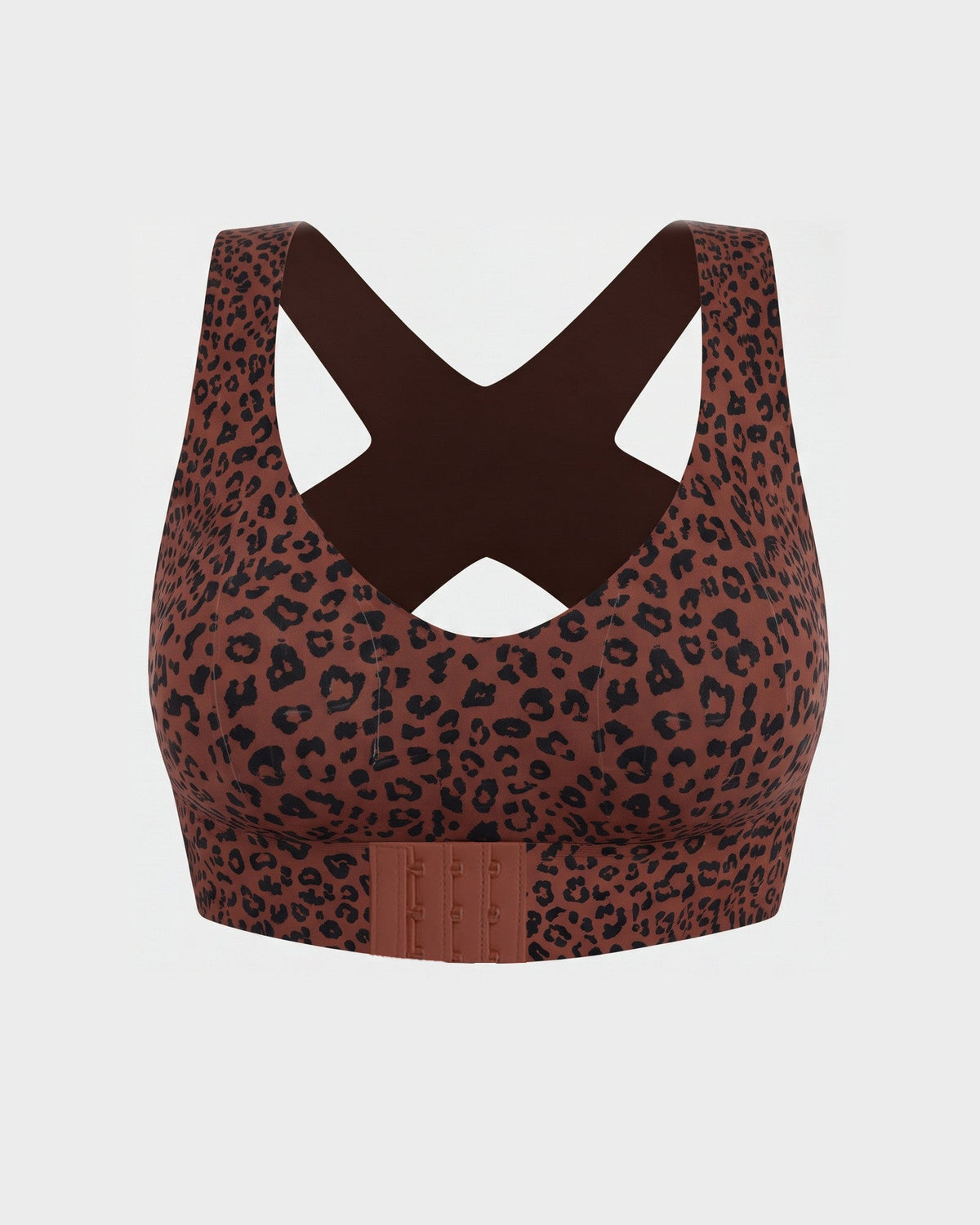 Clara Hållnings BH med korsad rygg i brun leopard